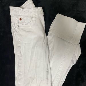 Hudson Girls White Cuffed Jeans